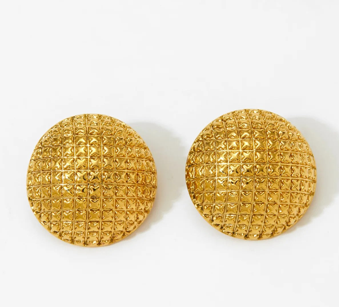 18K Gold Plated Disco Studs Earrings