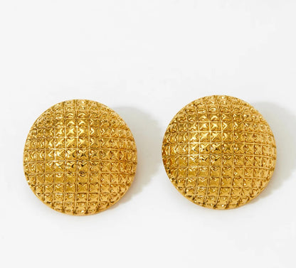 18K Gold Plated Disco Studs Earrings