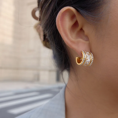 Akash Deep Huggie Hoop Earrings by Urban Rani – hypoallergenic festive huggies for Diwali