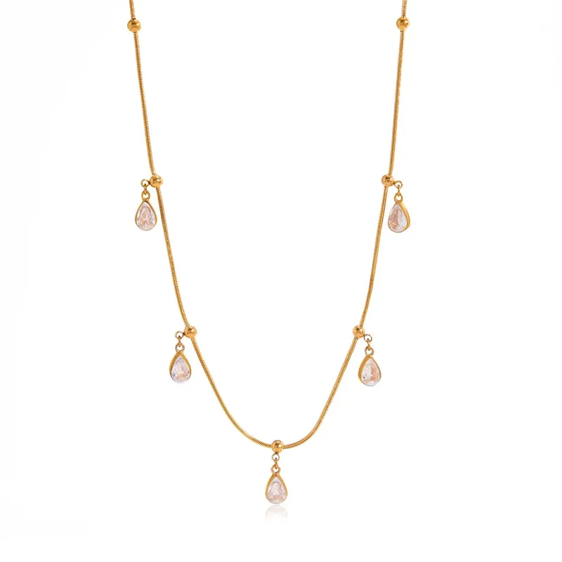 Deepmala Droplet Chain Necklace from the Urban Rani Jhilmil Diwali Collection – safe for sensitive skin