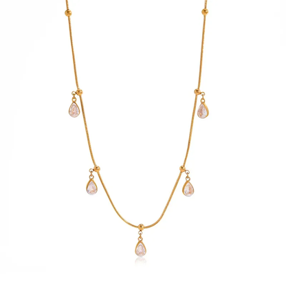 Deepmala Droplet Chain Necklace from the Urban Rani Jhilmil Diwali Collection – safe for sensitive skin