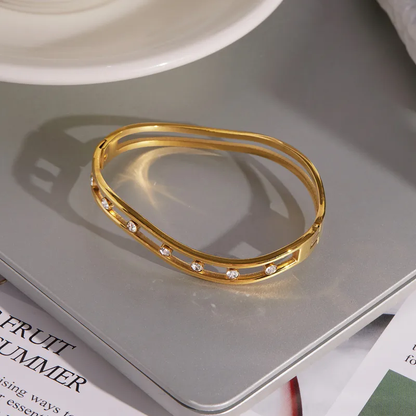 Rangoli Curve Bangle from the Urban Rani Jhilmil Diwali Collection – safe for sensitive skin
