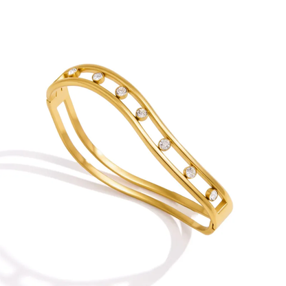 Rangoli Curve Bangle by Urban Rani – hypoallergenic festive bangle bracelet for Diwali