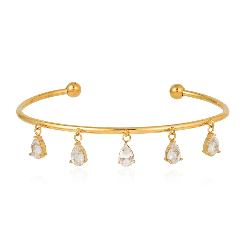 Close-up of Deepmala water-droplet bangle – nickel-free, waterproof Diwali jewellery