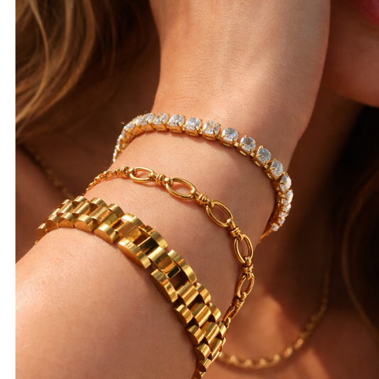 Triple Luxe Bracelet Stack- Gold