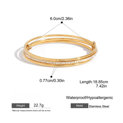 18 K Gold Plated Trio Bangles Stack