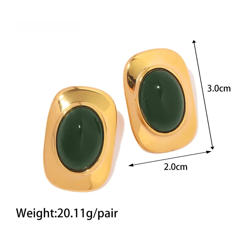 18K Gold Plated Antique Green Earrings