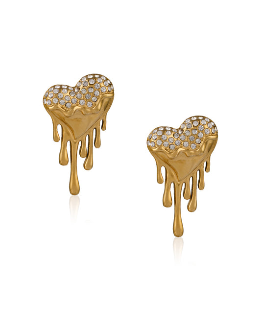 Golden Love Dripping Earring