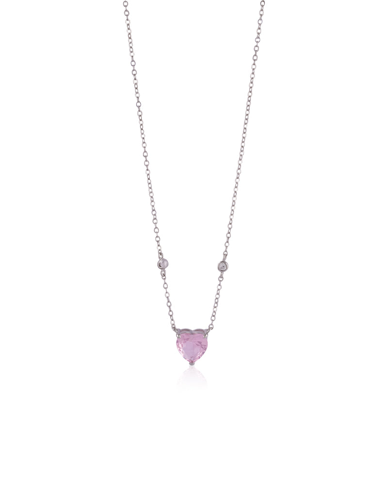 Pink heart necklace