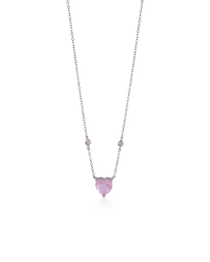 Pink heart necklace