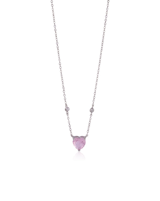 Pink heart necklace