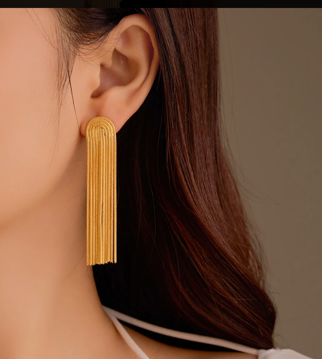 Golden Cascade Earrings