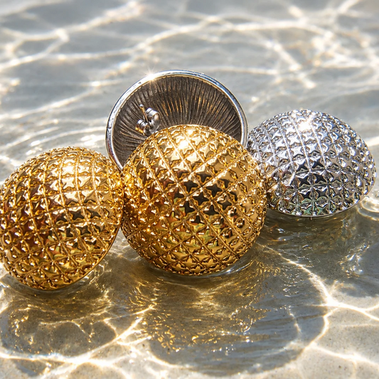 Disco Studs Earrings - Gold and Silver