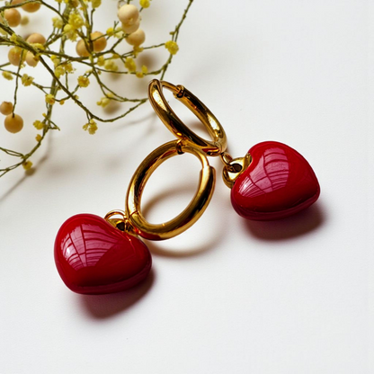 Red Heart Earrings