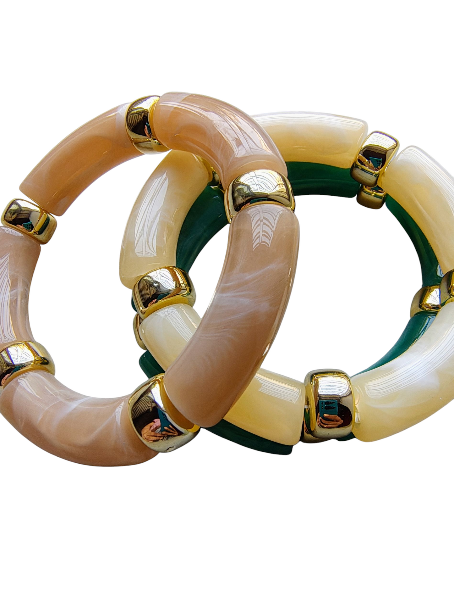 Adjustable Resin Bangles Stack- Set of 3