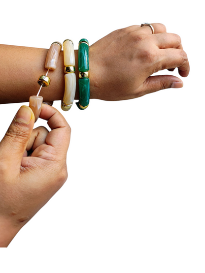 Adjustable Resin Bangles Stack- Set of 3