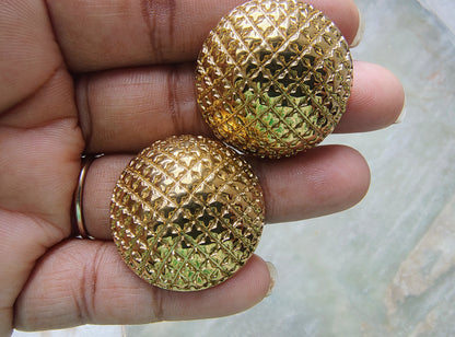 18K Gold Plated Disco Studs Earrings