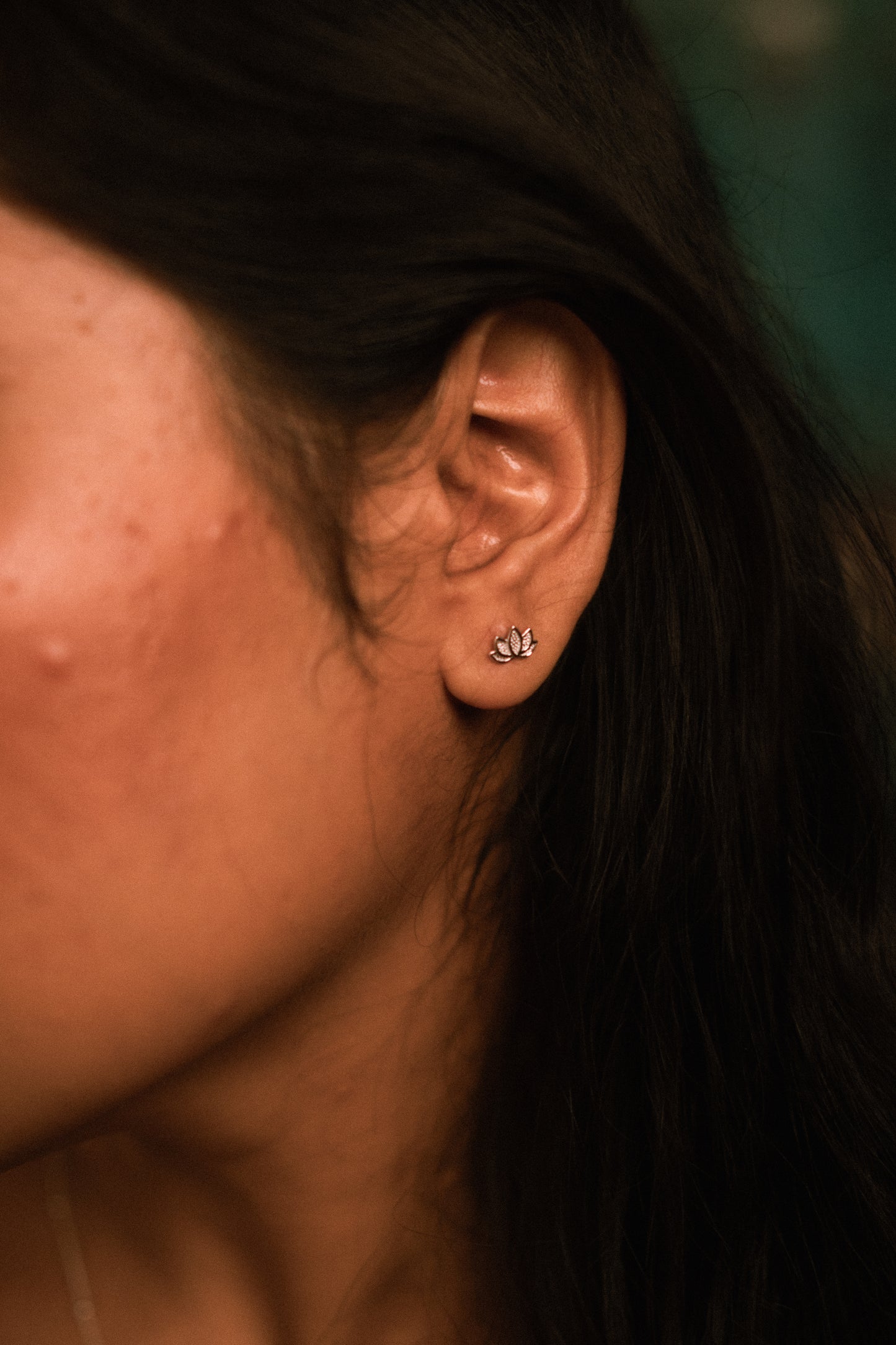 92.5 Sterling Silver Lotus Studs