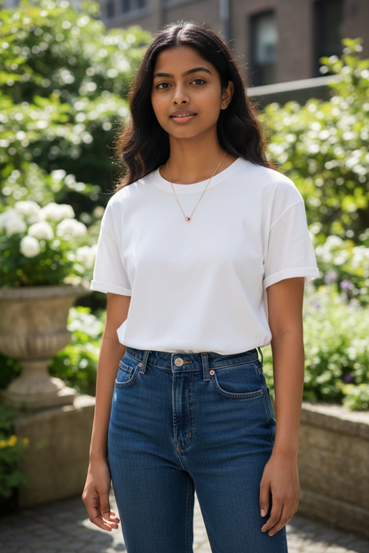 92.5 Silver Pink Drops Chain