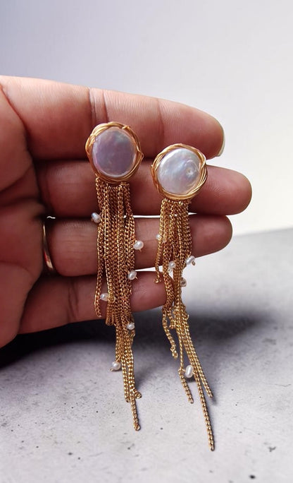 Pearl Jhalar Earrings