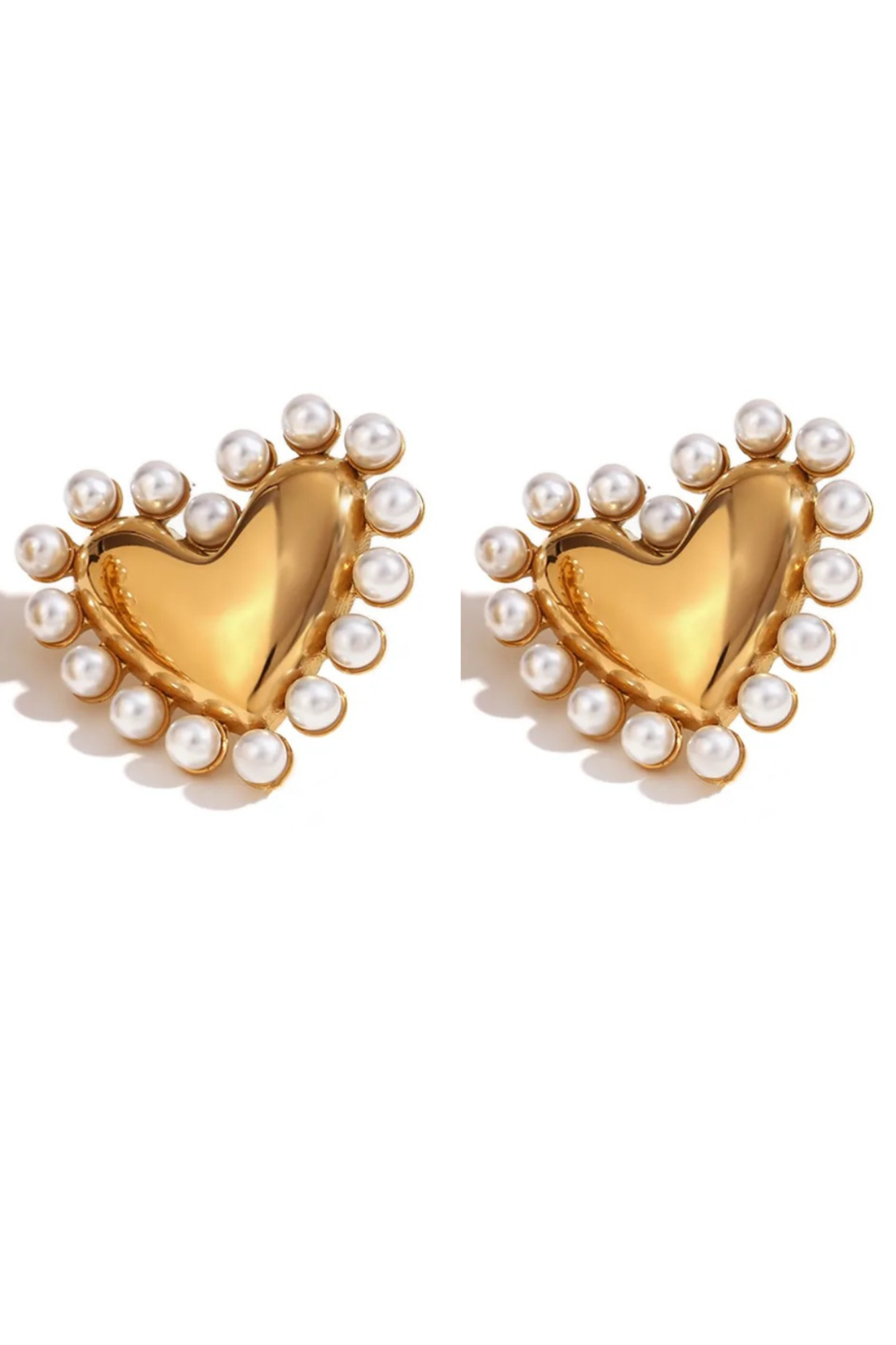 Pearl Kissed Heart earrings