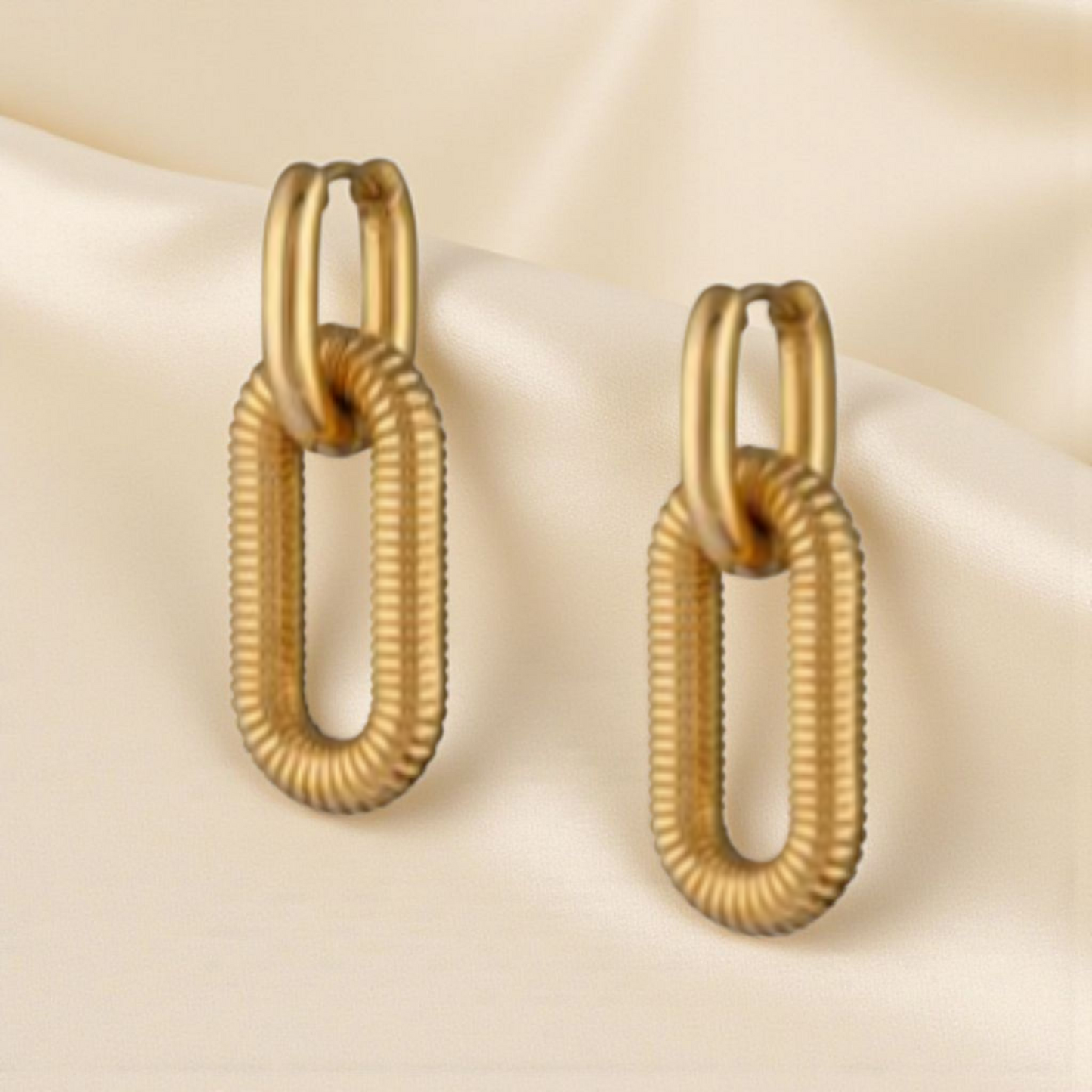 Square on square Dangling Earring