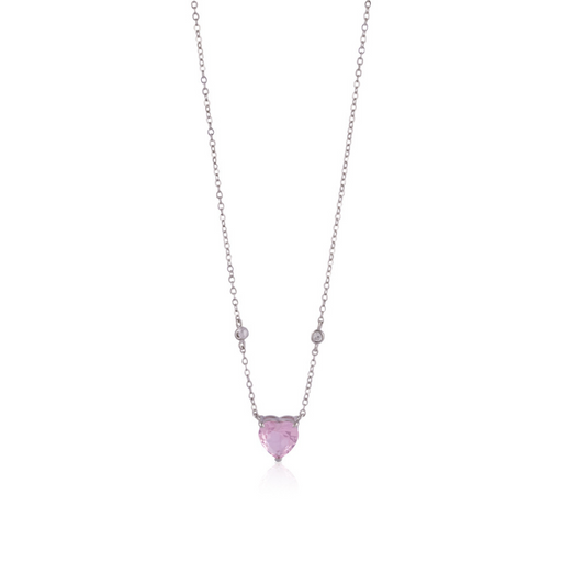 Pink heart necklace
