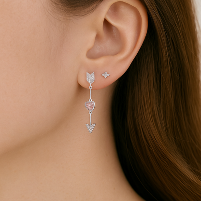 92.5 Sterling Silver Cupid Earrings