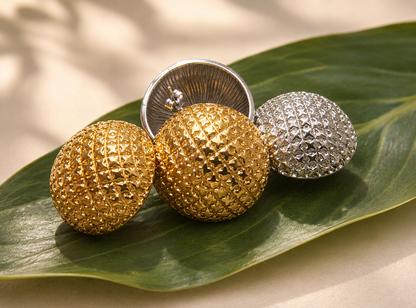18K Gold Plated Disco Studs Earrings