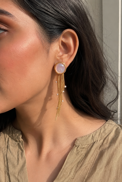 Pearl Jhalar Earrings
