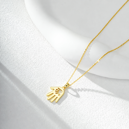 92.5 Sterling Silver Mother's Palm Pendent Necklace