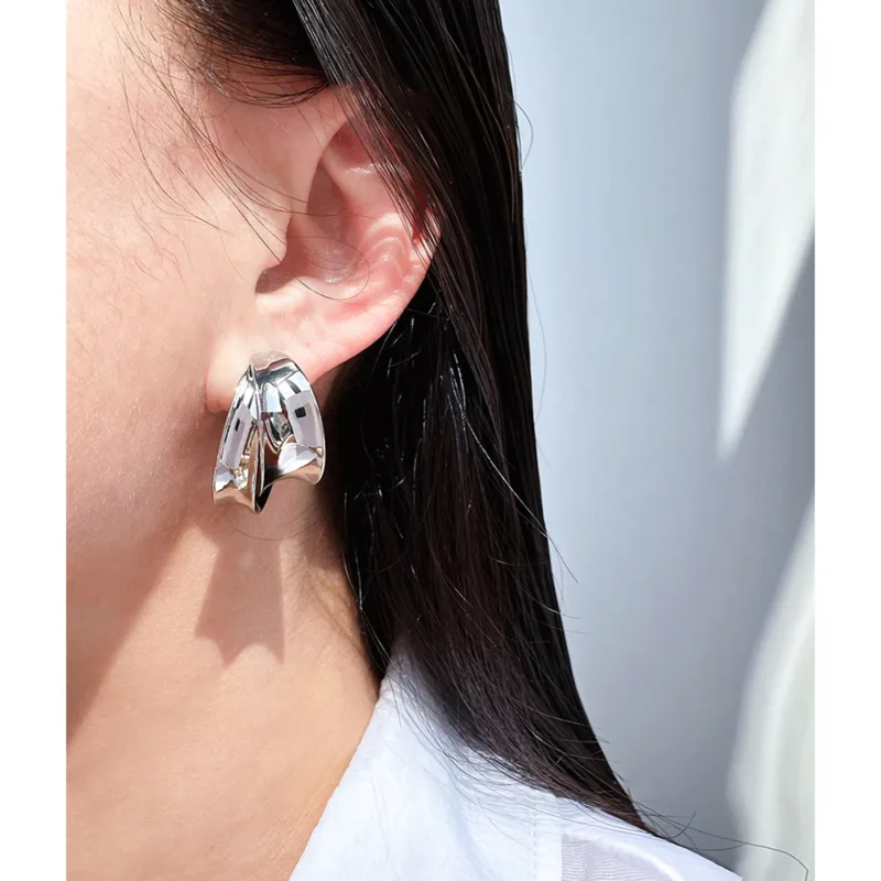 24 K Gold Plated Brass Silver Hoops