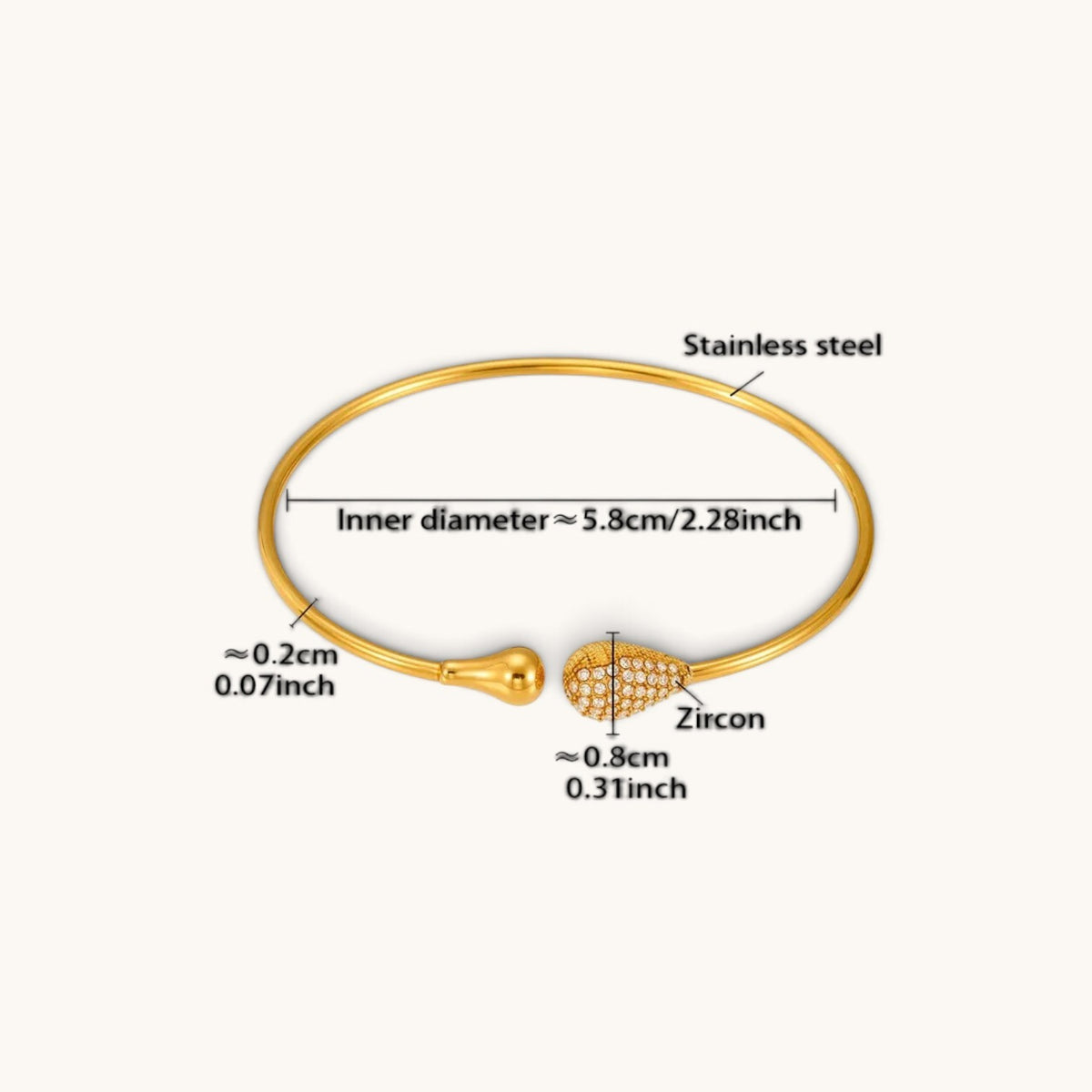 Do Boond Cuff — 18K Gold Plated Teardrop Bracelet